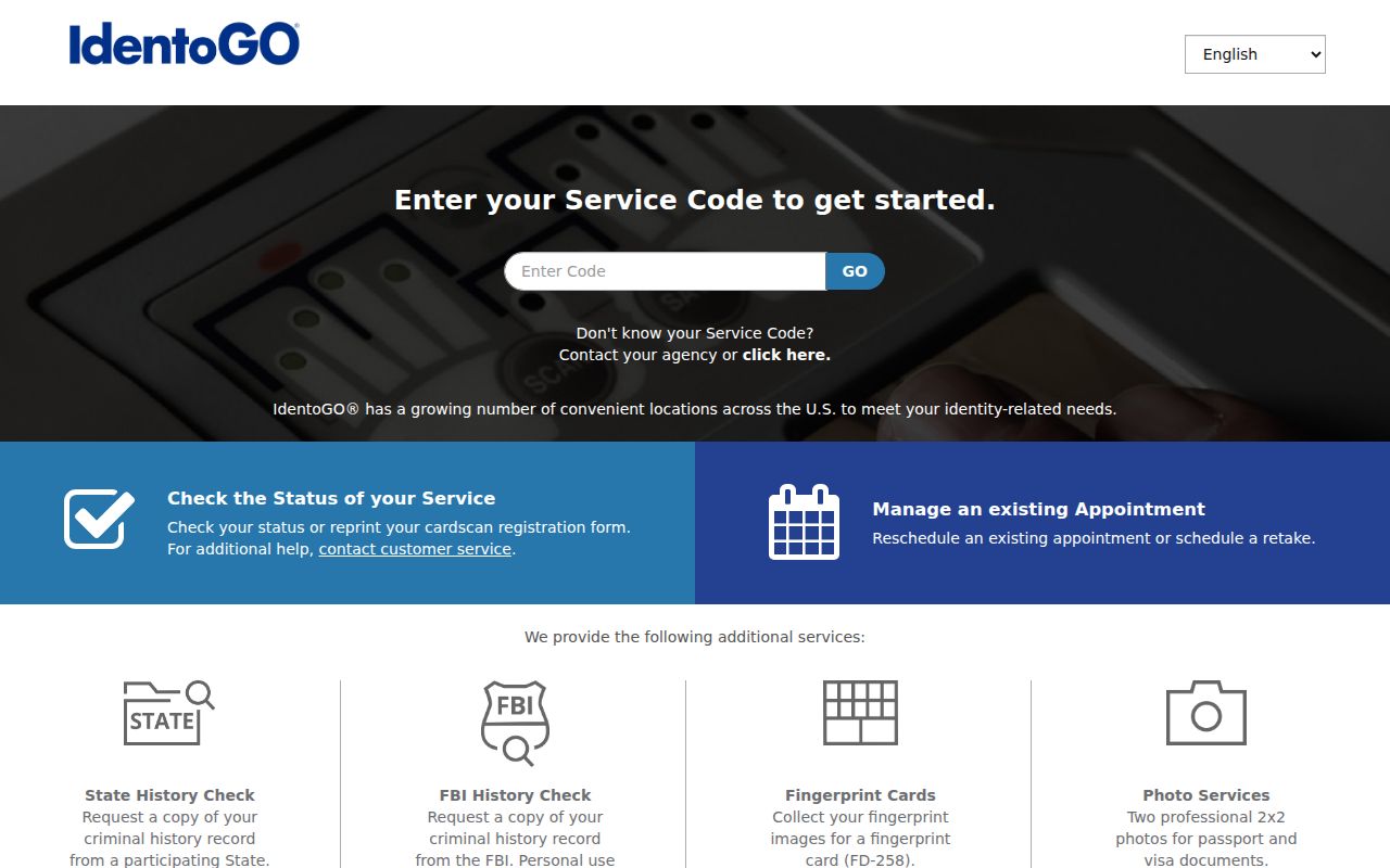 Wichita County criminal history fingerprint scheduling through IdentoGO