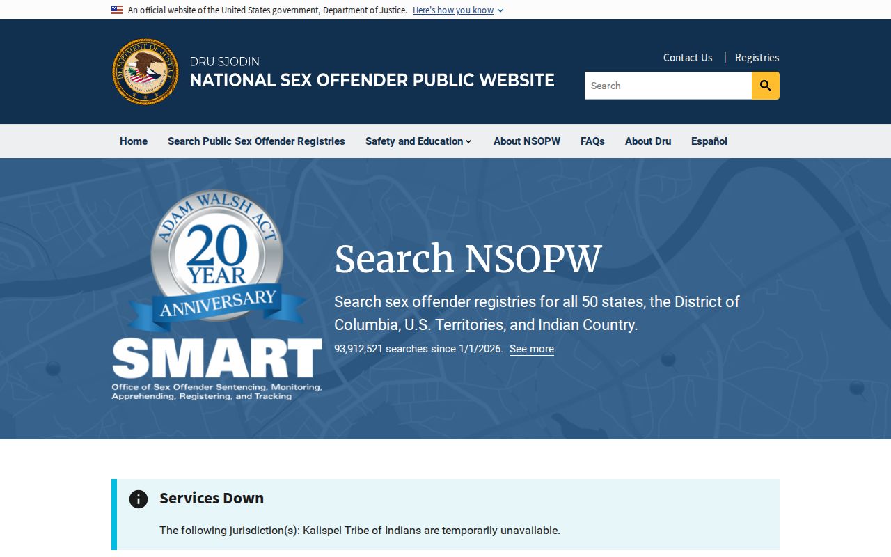 NSOPW national registry search for Wichita County border-area safety checks